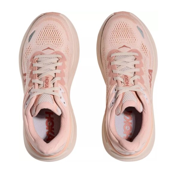 (NEW Arrival) Women's Bondi 9 "Light Pink/Cream" Hoka Shoes - Picture 2 of 7